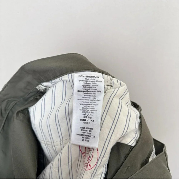 Ben Sherman Mens 38/34 Chino Dark Olive Slim Trouser - Picture 12 of 16